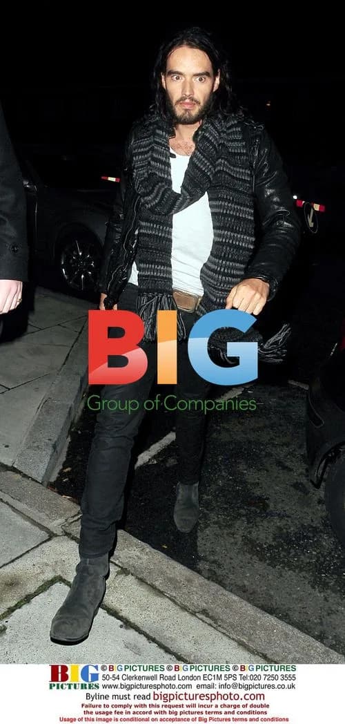 Russell Brand outside London theatre