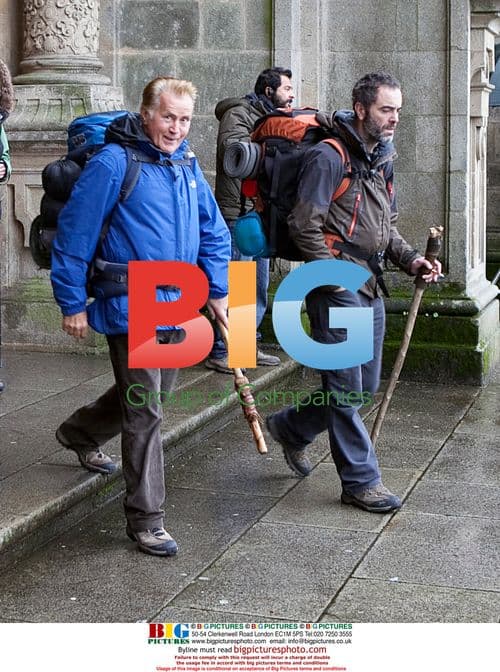 Martin Sheen, Emilio Estevez and James Nesbitt on 'The Way' set
