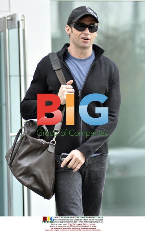 Hugh Jackman Leaving Apartment
