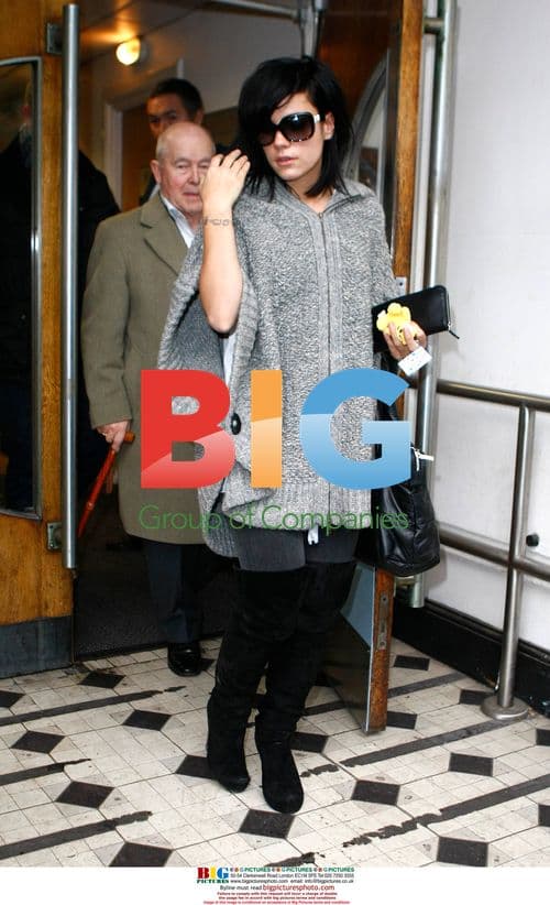 Lily Allen and grandad at BBC Studios