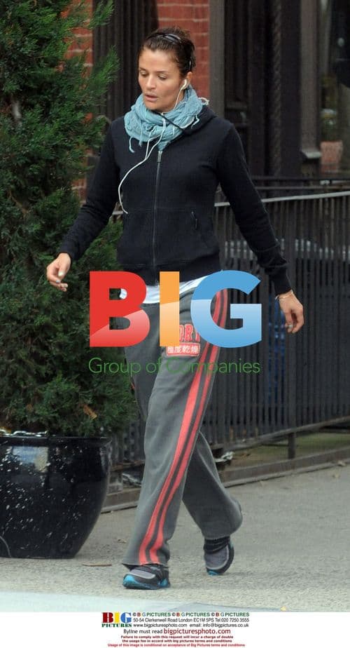 Helena Christensen jogs in West Village