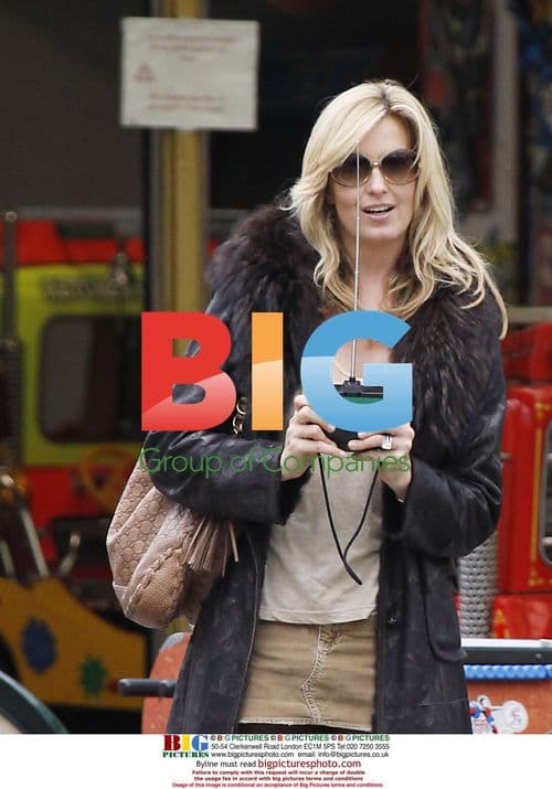 Penny Lancaster and son Alistair at funfair in Cannes