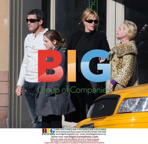 Antonio Banderas and Melanie Griffith with family in Central Park