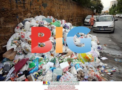 Trash piles up in Palermo, Sicily