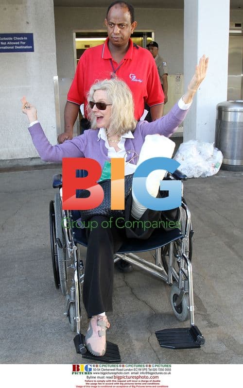 Blythe Danner Arrives at LAX in Wheelchair