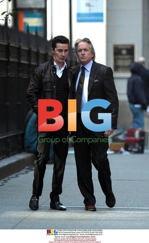 Shia Lebeouf and Michael Douglas on 'Wall Street 2' set