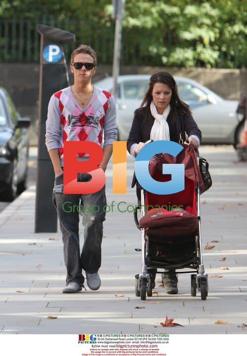 Jack Shepherd with daughter and girlfriend