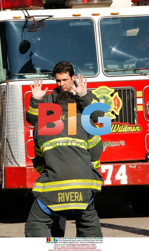 Daniel Sunjata and Adam Ferrara on Rescue Me Set