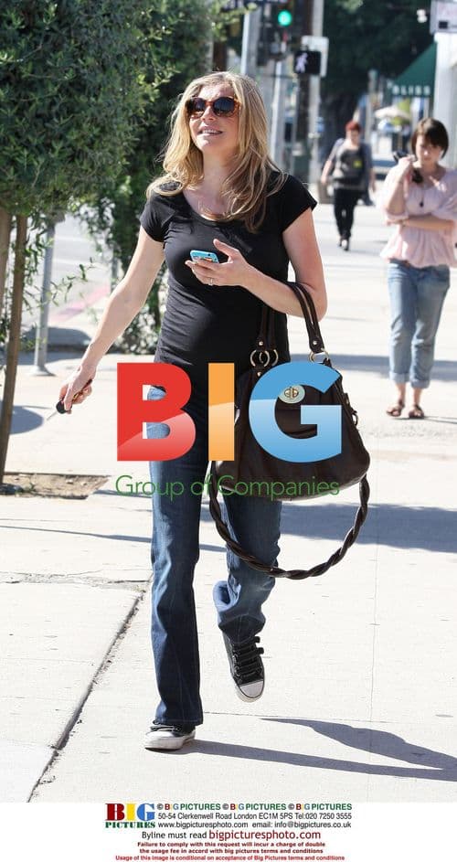 Pregnant Sarah Chalke Lunches in LA