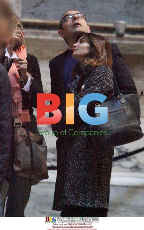 Rowan Atkinson and family in Rome