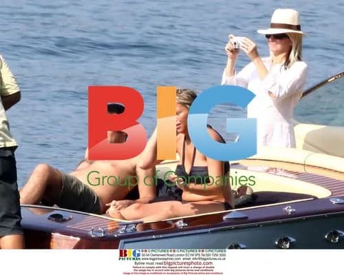 Liam Gallagher on a boat with Nicole Appleton