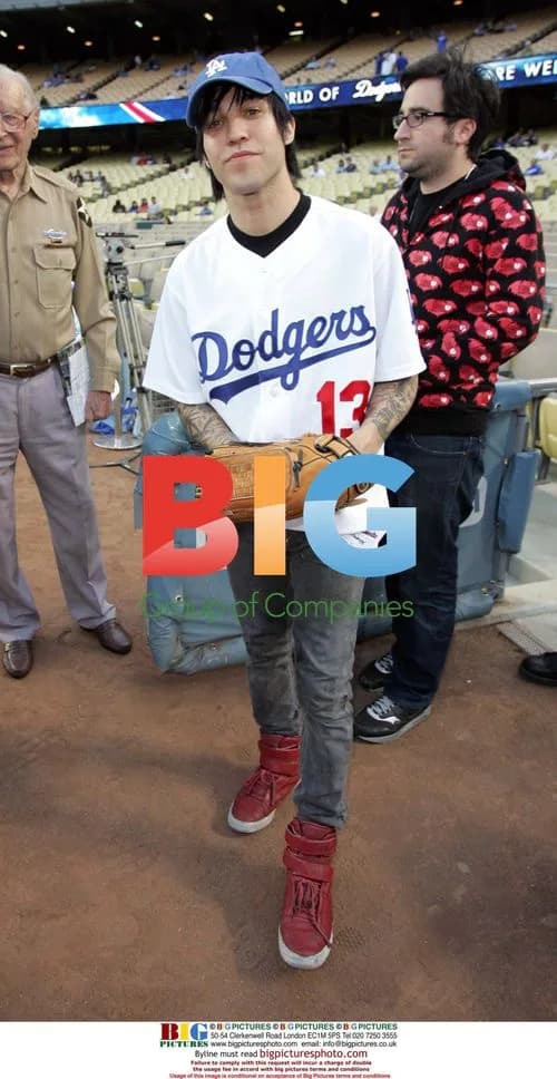 Pete Wentz throws first pitch at Dodger Stadium