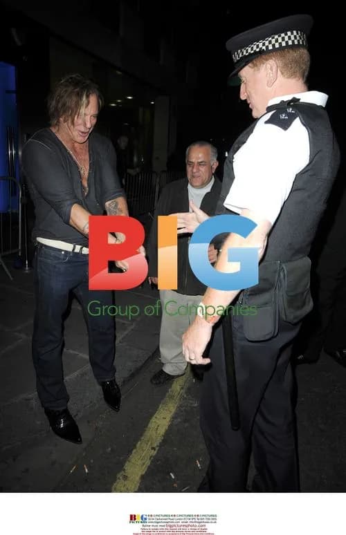 Mickey Rourke and London Policeman