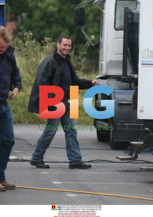 Will Mellor on the set of 'White Van Man'