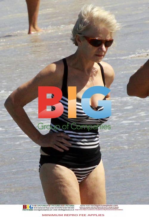 Helen Mirren Sunbathing in Italy