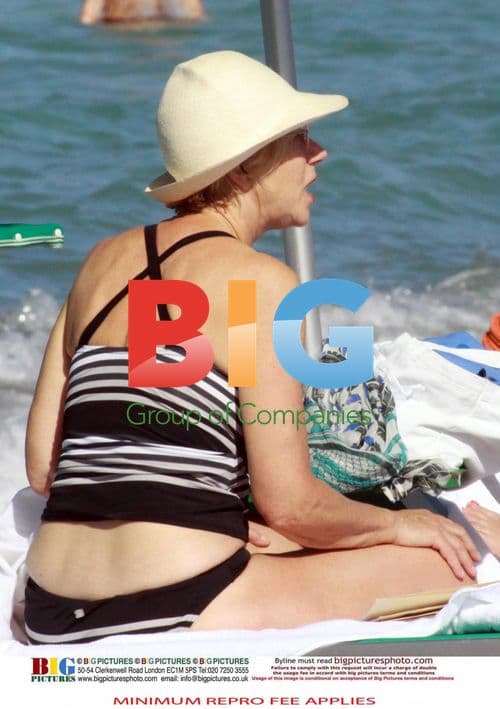 Helen Mirren Sunbathing in Italy