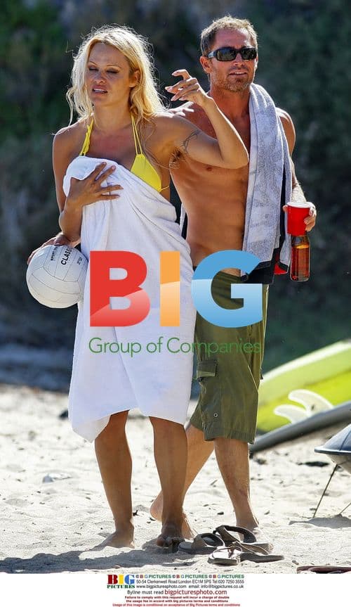 Pamela Anderson and Jamie Padgett at Malibu Beach
