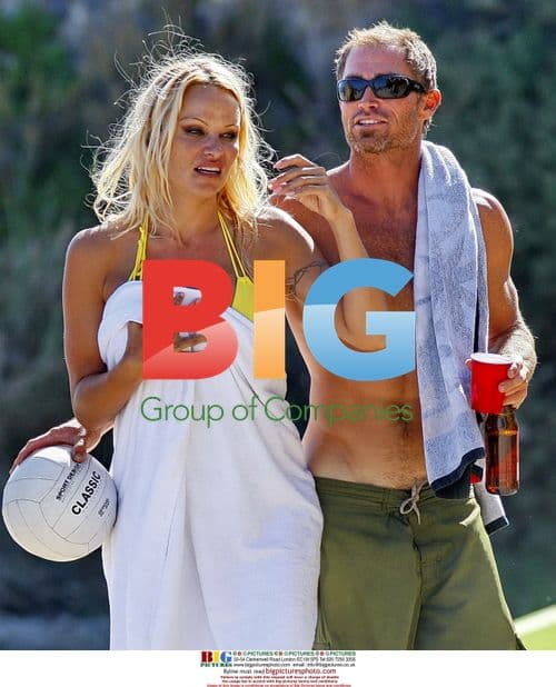Pamela Anderson and Jamie Padgett at Malibu Beach