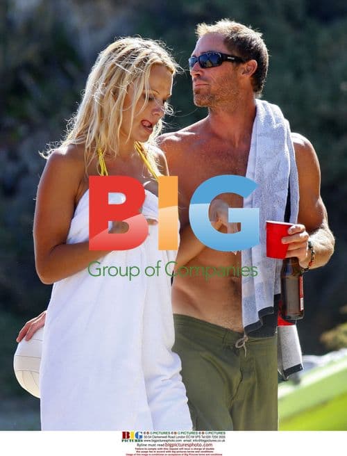 Pamela Anderson and Jamie Padgett at Malibu Beach