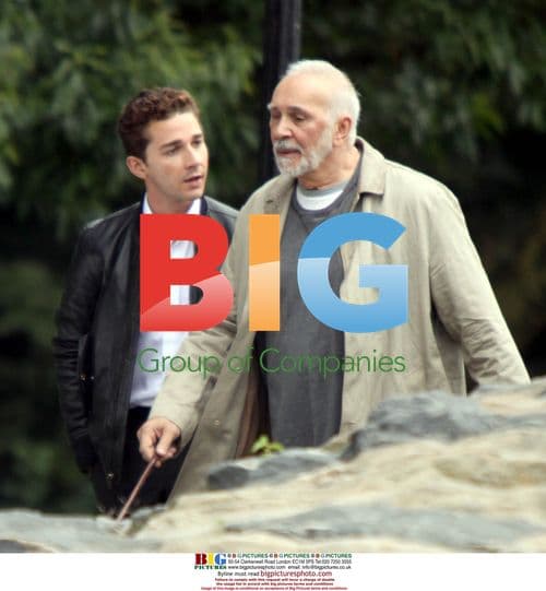 Shia LaBeouf and Frank Langella on 'Wall Street 2' set