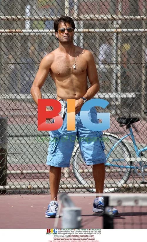 David Charvet plays paddle ball with friends