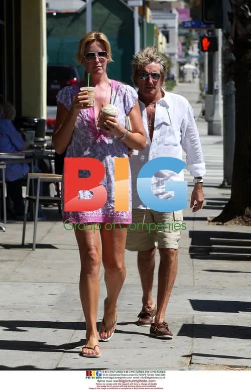 Rod Stewart and Family at Paradise Cove