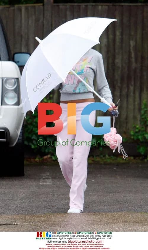 Katie Price Braves the Rain