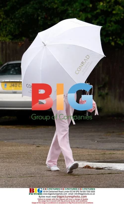 Katie Price Braves the Rain in Brighton