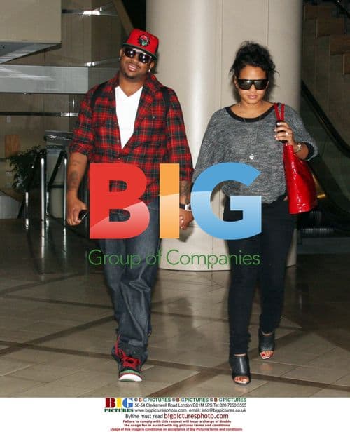Newlyweds Christina Milian and The-Dream at LAX