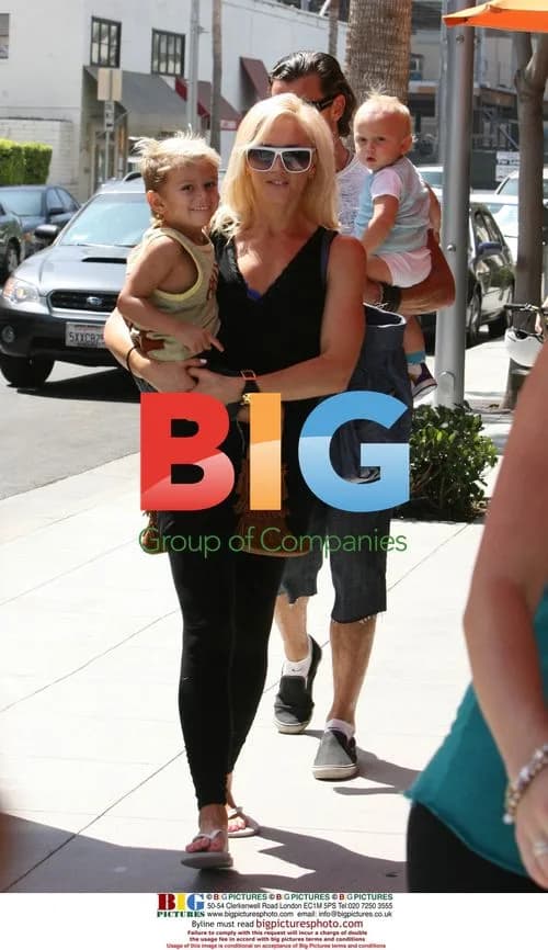 Gwen Stefani and family at park and restaurant
