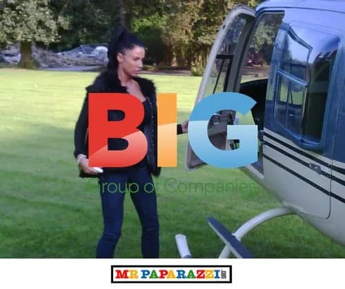 Katie Price Boards Helicopter