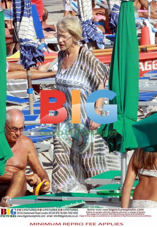 Helen Mirren Sunbathing in Italy