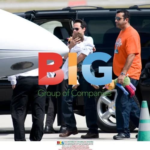 Marc Anthony and Daughter Emma Boarding Private Jet