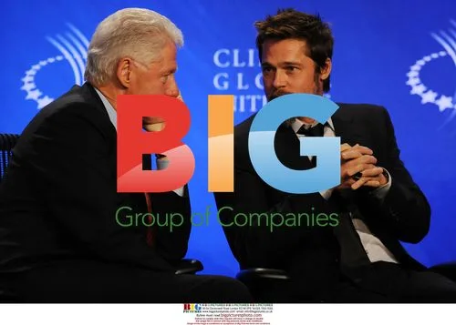 Bill Clinton and Brad Pitt at Clinton Global Initiative