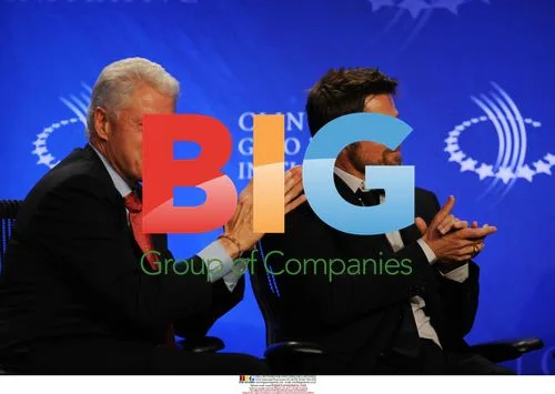 Bill Clinton and Brad Pitt at Clinton Global Initiative