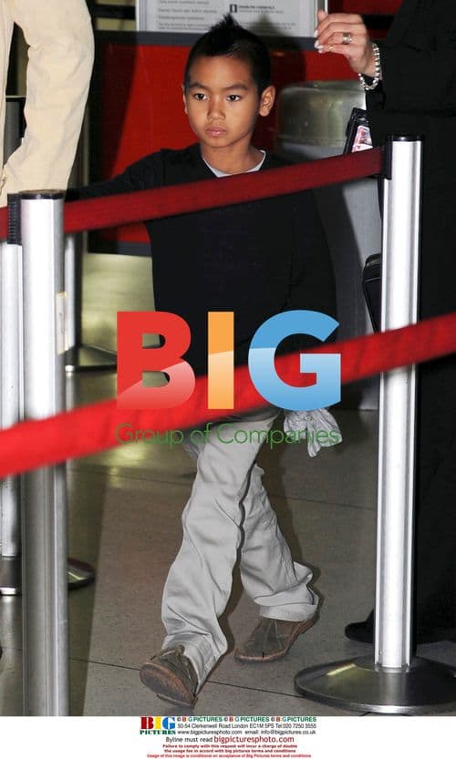 Brad Pitt and son Maddox depart JFK