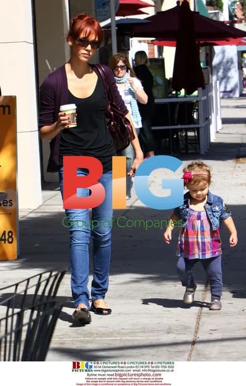 Jessica Alba and daughter at Urth Cafe