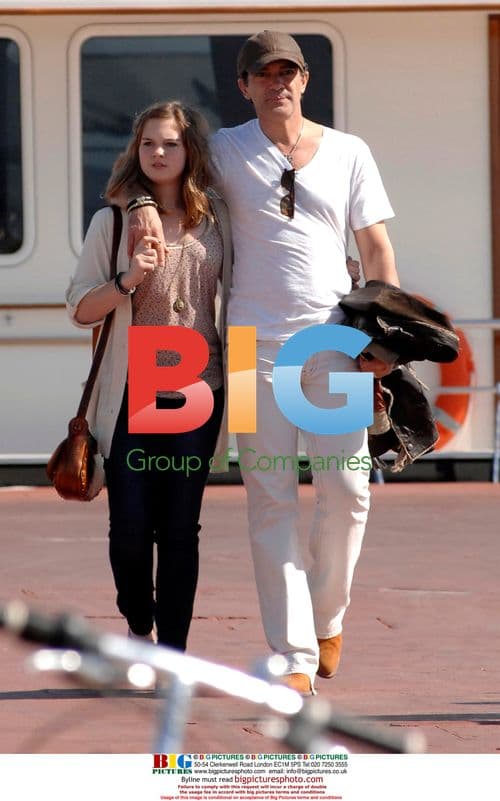 Antonio Banderas, Melanie Griffith and Daughter Stroll in Marbella