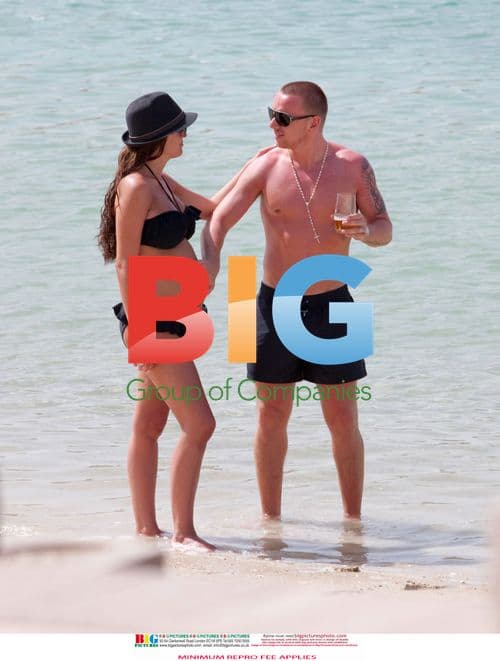 Danielle Lloyd and Jamie O'Hara at the Beach