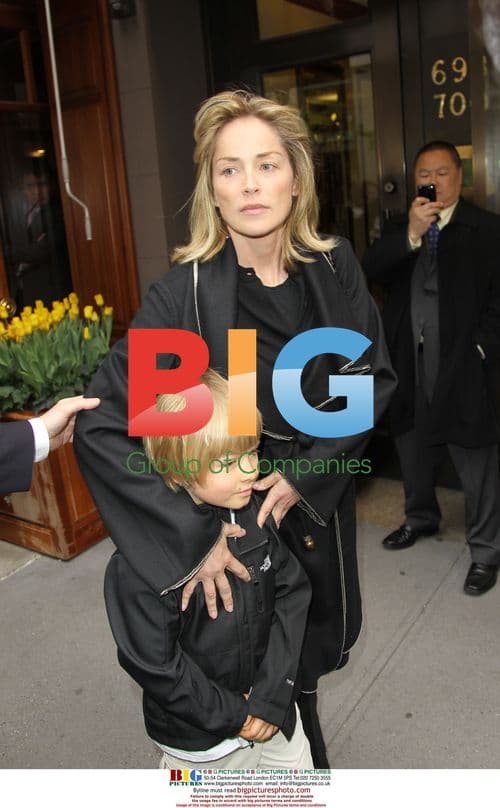 Sharon Stone and son Laird out to lunch