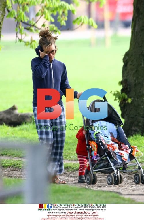 Billie Piper Takes Dog For Walk With Daughter