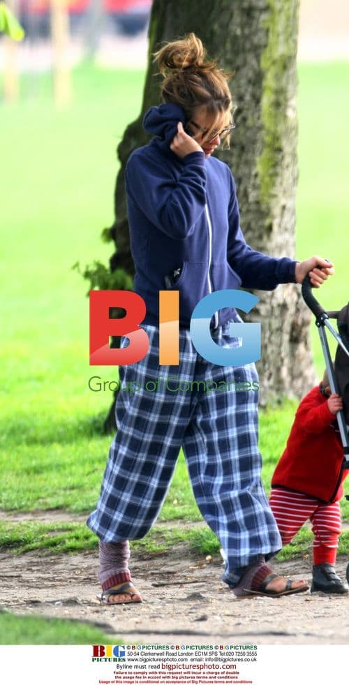 Billie Piper takes dog for walk with daughter