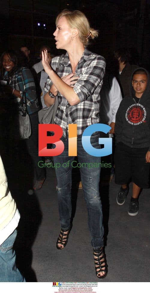 Charlize Theron at Lakers Game