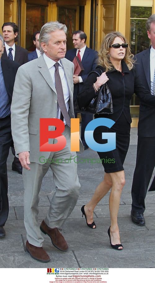 Michael Douglas and ex-wife Diandra leave courthouse