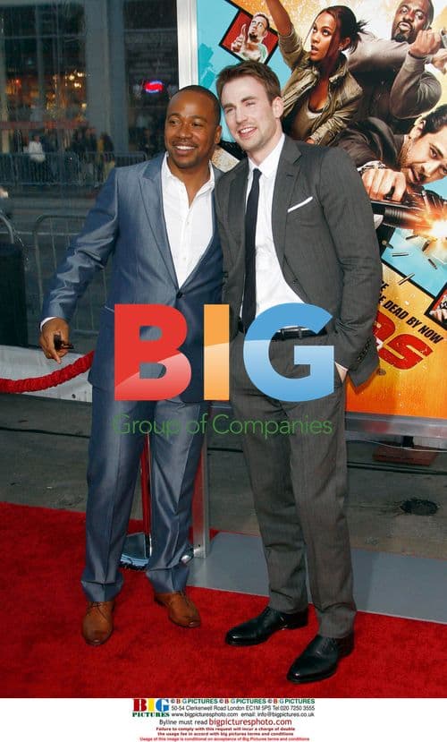 Columbus Short and Chris Evans at 'The Losers' Premiere