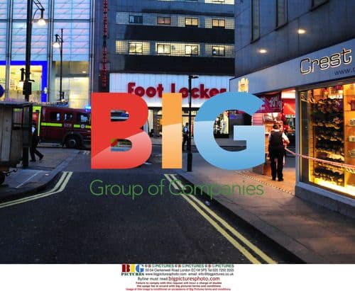 Fire Brigade and Police at Foot Locker, Oxford Street