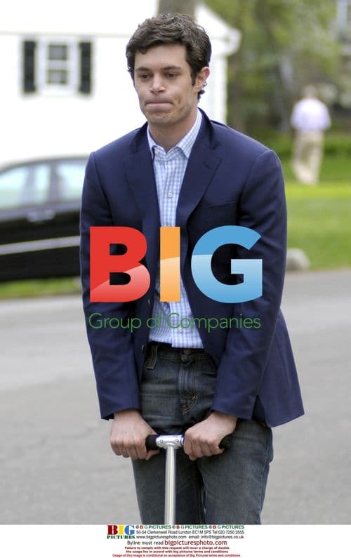 Adam Brody on Set of 'The Oranges'