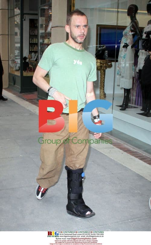 Dominic Monaghan with Foot Injury