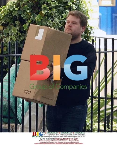James Corden Drives to Pie Shop in London