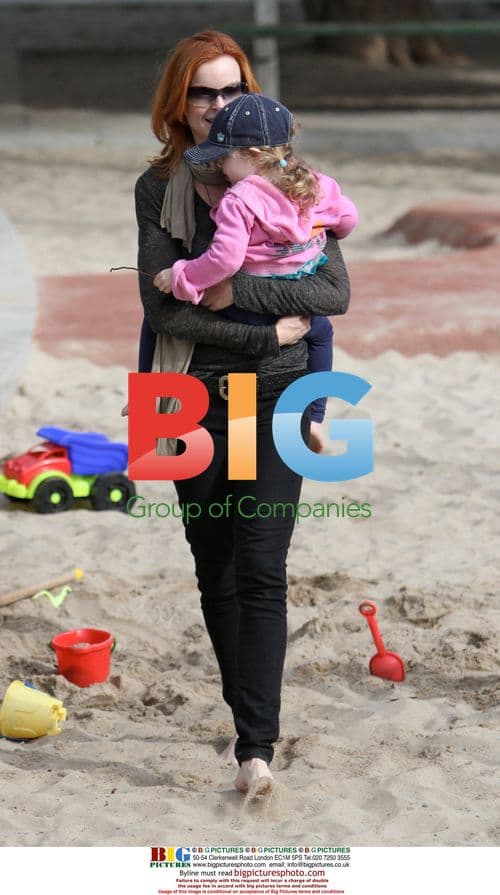 Marcia Cross with Kids in Santa Monica